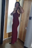Looking very nice, sadly I had to send it back. It was for my sister's wedding and she didn't really like it. I loved it but the zip was sensitive and I was worried it would break. Also my husband said it made my butt look huge.
I had never tried a jumpsuit before and it got me convinced to try more.
I am 6.4 tall and my weight is 152 pounds. - Gaelle B.