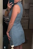 A great summer dress. Fits pretty true to size with very minimal stretch. Really only a TINY bit of stretch where it ruffles. Flattering fit and it's not too short or too long. Comes to middle of my quads. 5'5" 126lbs 24" waist. - Devan K.