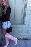 Loveeee these boots. I got so many compliments on them. However, they hurt my feet so bad, but beauty is pain!! Lol. Order them! - Melissa P.