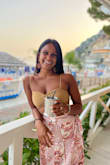 Wore this on my bachelorette and honeymoon and it was so fun flirty and airy! The wrap style allows flexibility in size and it's a cute pattern! - Deshanthi P.