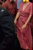 I got this dress for a wedding. The dress is flowy and love it! The length of the dress is to my ankle and perfect but the size of the breast and waist area are a little big. Also, the fabric is thin and some parts were ripped. I did not have time to return it and I fixed it by myself. - Tomoyo H.