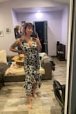 I like this one but less than I thought I would. The back side is a little loose around the waist but I couldn't size down or it wouldn't fit over my breasts. - Casey B.