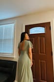Elegant, love the fabric, the length is perfect with my 3 inches shoes. Very comfy. - Elvie E.