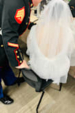 This dress fit perfectly over my 5 month preggy belly. So elegant and beautiful - Stephanie A.