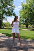 my favorite dress i've ever owned. it fits amazing! is very short though& fabric is gorgeous super airy. perfect graduation dress - Hope L.