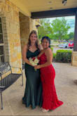 I wore this dress for my senior prom and it looked great! I got a lot of compliments about how great it hugged my figure, and how flattering the color and fit was. I am a pretty short person, so I had to pin about 2 inches of fabric and wore 3 inch heels, and that did the job so it was not dragging! I also have a pretty small bust and the straps were not very supportive and gave a lot of cleavage, since the straps run all through the back as well. However I used 4 strips of double sided fabric tap on my strapless bra and it held up the whole night. For price and quality of this dress I would definitely recommend, I had to make my own modification but very small ones and the dress was perfect!! The sequin pattern is perfect and flatters your body so well. - Rose J.