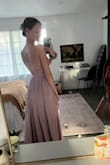 I ordered this dress for a wedding I'm going to be a bridesmaid in this fall and I love it! The color/fabric is very pretty, and the top fits perfectly. I was excited to see there was an xxs option! It is very long on me but I was kind of expecting that. Very happy with my purchase, and excited to wear my dress in the wedding! - Emma C.