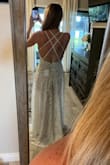 I found this dress when looking for a beach elopement gown. I looked at the reviews & was hesitant because it was sheer but couldn't stop thinking about the dress. It is perfect!!!! The dark tan bodysuit covers just enough to make you feel covered. The dress is very sexy yet classy. Can't wait to wear this for our elopement! Will need to have it hemmed- very long but that's not a problem. - Aubrey B.