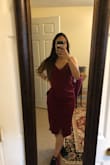 I ordered a M but wish I went with a S. Fit well on my torso but but there was a bubble around my waist and lower back area. This was surprising since most dresses are looser on the chest area and more fitted around the hips for me. The fabric did have stretch to it, so if you are in between sizes I would recommend sizing down. The material was definitely good quality and the return was easy and hassle free :) - Sakina N.