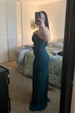 I ordered a size down from what was recommended since I'm hoping to lose a few pounds by when I need it and it fits PERFECT as is whether I lose anything or not. It's absolutely gorgeous - Amanda M.