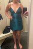 Cute, simple dress with the ability to be dressed up, but wasnt right for my event. I'm a medium in the ribs/chest and large in the hips, so the bust was a little loose in the large (pictured in blue), but the medium was tight in the hips (pictured in green) - Kelsey W.