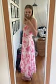 This dress is so beautiful and fits well. The only note I have would be that the bust is a little tight, I am a 34C for reference, the cinch does stretch but my chest is snug. Overall, I love this dress and am so glad I got !!! - Madison M.