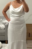 The back of the dress was the sole reason I gave this dress a shot, but it wasn't as nice on my body as I would've hoped. It was obviously too long because I'm short, but the cowl neck style just wasn't flattering. I ended up returning - Monica S.