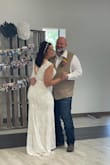 I ordered this dress on a whim thinking it would look terrible on me but I wanted to give it a try. I actually ended up ordering 4 dresses and as soon as I put this dress on I knew it was the one. I felt so good in it and could move. It was the perfect kind of simple that I wanted for my wedding day. After 3 kids I knew my body wasn't the same as it was in my 20s but I rocked the mom bod in this dress and got so many compliments on it. - Coralie H.