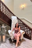 This dress was perfect for a wedding we attended. It was comfortable and fit true to size. I received a lot of compliments. The quality of the dress was great as well! I am 5'8 1/2" and more pear-shaped. - Naomi C.