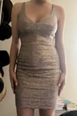 I got this dress for my graduation, but it's really versatile! The back can be covered for more modest occasions but you could easily wear the dress out as well. I really liked the color, it's a little more cold-toned than the pictures and described well by the color listed. It's not limiting on accessory color at all. It still fit right with any degree of push-up and just looked clean. I usually don't get sequin dresses, but I noticed some sequins scattered around my house rather quickly though. I wish they would've stayed on better but I don't know if that's normal. Underdress/dress also seemed to slide pretty easily on me making things look a bit scrunched. Overall loved the dress though! - Melinda M.