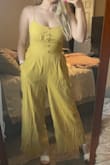 Super cute, wasn't sure yellow is my color but I wore this to my cousin's graduation and it was so comfortable. It was cloudy and 65 degrees so it was nice having my legs covered. Fabric feels like good quality - Adriana S.