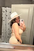 I got a medium and it was perfect! I looked all over the internet for a crochet dress like this and this was the best one! The straps are a bit thin so make sure to hang it by the silk loops and I'm gonna have to wear a sticky bra, but it's still the cutest vacation dress. - Lauren W.