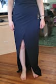 This dress was amazing! It is a little long but you can wear heels and it is perfect. It can be dressed up or down with some jewelry. The color is definitely closer to a black then a navy blue. Would definitely recommend! - Audrey J.
