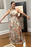 This dress is a dream! Ordered a size L, fit my size 10/12 pear-shaped body perfectly. It zipped up with little trouble (except at the waist because of the waist band), supported my boobs without a bra, and I got tons of compliments. The material is of great quality and the dress is lined. If you have a pear-shaped body, this dress is for you! - Trudy F.