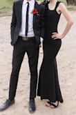 This dress hugged my curves so well and looked amazing in black without being funeralish. The dress comes down long which is perfect for my 6' self! The material was great, stretchy, and comfortable while still form fitting! Honestly, this was such a find! - Lennox L.