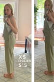 I've had my eyes on these bibs for months. I purchased many dresses from LuLus, always bought xs. It's been a while (had 2 pregnancies) and so I used the size guide to help me determine if I should size up.
The size guide told me small, so that's what I ordered. I should have stuck with what I know, xs is the right size for me at this store. I ended up ordering the smaller size & was able to take some side-by-side photos for you people. 
The photo of the xs bibs isn't the most flattering, but I really do like them, I'm keeping the smaller size.
When in doubt, size down. (Or stick with old reliable) - Lindsay H.