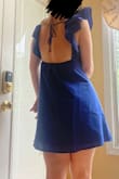 Although it may look a bit short in these pictures, it doesn't feel or look too short in person. Very cute. Wore to Mother's Day brunch and on a vacation in Paris. Planning to wear it for a bachelorette coming up too! Fits very well and the cut is very comfortable, especially if it is hot. The material does wrinkle when sitting a little, but with a good fold and hanging upon arrival, it traveled on a European vacation well. I would recommend. - Emma S.