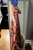 5/5 because this dress is absolutely gorgeous in person! I bought this to wear to a wedding and it is so lovely and flattering. I paired it with 2.5" heels (I got the Harper Black Suede Ankle Strap Heels) and it works out perfectly. But if I was shorter than 5'4 I would probably need taller heels if I didn't want to get it hemmed. I also got a NuBra as well so I wouldn't be completely braless, and I used some fashion tape to keep the top in place. But that was just my personal preference because I am forever paranoid about that type of thing. Highly highly recommend! - Mia E.