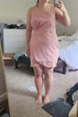 The material is very stretchy, so I could see it being pretty comfortable. However, it just wasn't what it looked like in pictures. I'm not sure if going down in size would fix this, but I got a large. The front area seemed a little strange because it wasn't really attached or set flat. - Stephanie C.