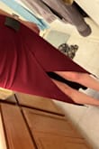 The folds in the fabric are not at all flattering and that slit is dangerous. Somehow this dress managed to have 0 flattering features. Also no zipper, but it was stretchy enough I got it on pretty easily.
Got it to potentially wear to a wedding but this is not the impression I want to give. - Annika H.
