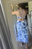 This dress is soooo comfy and fits me like a glove. Perfect midi length on me. I ordered my usual size medium, I'm 5'5, 138lbs, 32DD. I don't even need a bra. It did come slightly wrinkly so I'm hoping after a steam it's fine and doesn't wrinkle too easily. 10/10 recommend - Courtney M.