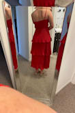 I was hoping I would love this dress but it's not for women without boobs. There was a lot of extra fabric in my chest area I couldn't fill. It also felt wider than I would have liked. I ordered a small and wished I could've tried a XS on before my event. Very cute tho! - Jess H.