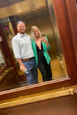 The material feels very light and cool/perfect for spring/summer! I wore it for my good friend's rehearsal dinner! Everyone loved my romper! Love the way it looks in the back. Didn't have a picture of it though! I also added light pop of color jacket to go with the romper for a cool night! The ankle ties were a perfect fit! Didn't have to wear a bra to go with it! - Julia H.