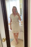 This tassel skirt and separate top are so unique. I wore the top over a strapless dress and tried on the skirt and top together but returned the skirt because of the fitting, but got another one. The skirt is a little snug but it works. - Sydney W.