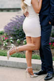 These shoes are stunning and I got so many compliments on them. I wore them for my engagement pictures and the photographer kept wanting to get shots of just the shoes. The only reason I'm knocking off a star is that there isn't much padding in the shoe so it's uncomfortable to stand for too long, and they're a little hard to walk in so not practical for a long standing event but beautiful for a special occasion. - Haley Q.
