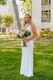 This dress was AMAZING. I got so many compliments and the fit was perfect. I'm 5'4 130 pounds for reference and I got the small. I had some cups added to the dress and had some length taken off of the front. It was beautiful!! - Samantha W.