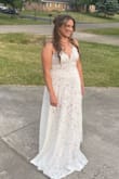 And this dress definitely delivered.   I received SO MANY compliments on this stunning dress.   It was perfect for our intimate, outdoor elopement ceremony.  The straps are not adjustable, which resulted in some bunching around the underarm, easily remedied with some double-sided tape. - Kristen C.