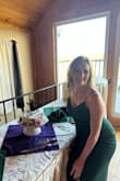 Gorgeous green color. Nice to have the adjustable straps. Slit is good. Just be careful of breezy weather as slit goes all the way up even though it's lapped over. Perfect for a summer wedding. I received many compliments - Laurie Z.