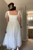I really like this dress. Still unsure on the sleeves as I find they do look a bit poofier in person but for the rest of the dress I love it. Also the boob cups aren't really cups. The front is kind of flat just a warning! - Jordyn B.