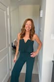 This is a great fit. Was worried about the bust but it's held in perfectly and is a flattering cut overall. Definitely recommend! 
Probably should have hemmed pants but tried on with different shoes than I ended up wearing. - Kylie