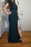 This was amazing and very flattering but definitely need to be worn with a shape wear underneath. My belly got so sweat during dancing that the whole sweat transfer to the dress and I had an ugly looking wet belly part. - Matina Z.