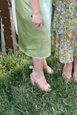 These shoes were adorable!! But I had to take them off within 3 hours of wearing. I have very tiny feet by most standards, and saw the reviews so I sized up from a 7 to a 7.5 and was still in so much pain lol it squeezes your toes and had to be tied up exactly tight enough or it would get too loose or be so tight your circulation gets cut off. But it did it's job. - Colleen H.