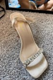 These heels were so beautiful on! Be mindful they are more of an ivory color than white. I wore them for engagement pictures and they were very comfortable and just enough sparkle. Definitely recommend! - Domenica T.