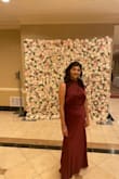 Material is very soft and nice. It has a nice lining so I don't need to worry about buying an under skirt. Very elegant looking and a great fit for cocktail parties, wedding reception. Usually a small size runs tight for me but this one fits so well. So, if you are skinny I would recommend an XS. Great looks overall I got a lot of compliments - Seema K.