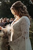 Exactly what I was wanting on my wedding day! The materials were perfect for an early summer wedding. I am tall so I wore flat sandals but the length was still good. I did order at the last minute for a surprise wedding but received and fit beautifully. I am still receiving compliments from the photos! - Hannah C.