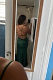I love this dress! After carefully reading the reviews I decided to go with size XS and I'm glad I did as it's not tight and a small definitely would have been too loose. It fits me perfectly and is super flattering. The material is very smooth and I love the color and the strappy back. If I wore super high heels I wouldn't need to hem it but I'm going to be wearing it with 4 inch heels and it is still a bit too long. I love this dress - some things from Lulus are hit or miss but this one is definitely a hit. - Marina V.