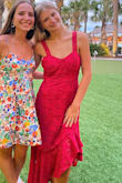 Great dress, fits perfect in length. The only con is that the bust area was a little large, I had a lot of extra room and it didn't look correct at certain angles. Overall so beautiful! - Olivia S.