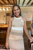 I wore this for my gender reveal and it worked out perfectly! I did order both the small and medium because I was worried about my belly but the small fit me better. I thought the material would be too thick for summer but it served as a good summer dress. Would recommend! - Amber E.
