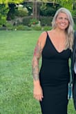 Ordered this for a black tie destination wedding and absolutely loved it. Originally ordered a medium but decided to size down and glad I did. Didn't have to wear a bra and it hugged in all the right places. I'm 5'7 and it was a little long for wearing flats. Would have been better worn with heels. Wore this to a summer wedding in NM (90°) and didn't get too hot. Great quality and really nice material! - Taylor C.