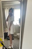 Definitely runs small. I am usually a small and the small fit but it was tight when I sat down and stuff and I didn't feel super comfortable so I got the M and it's a way better fit. The zipper sucks on this dress. It gets stuck and it's a little iffy so that's a little scary but I love the dress so it's worth it! - Ashley H.